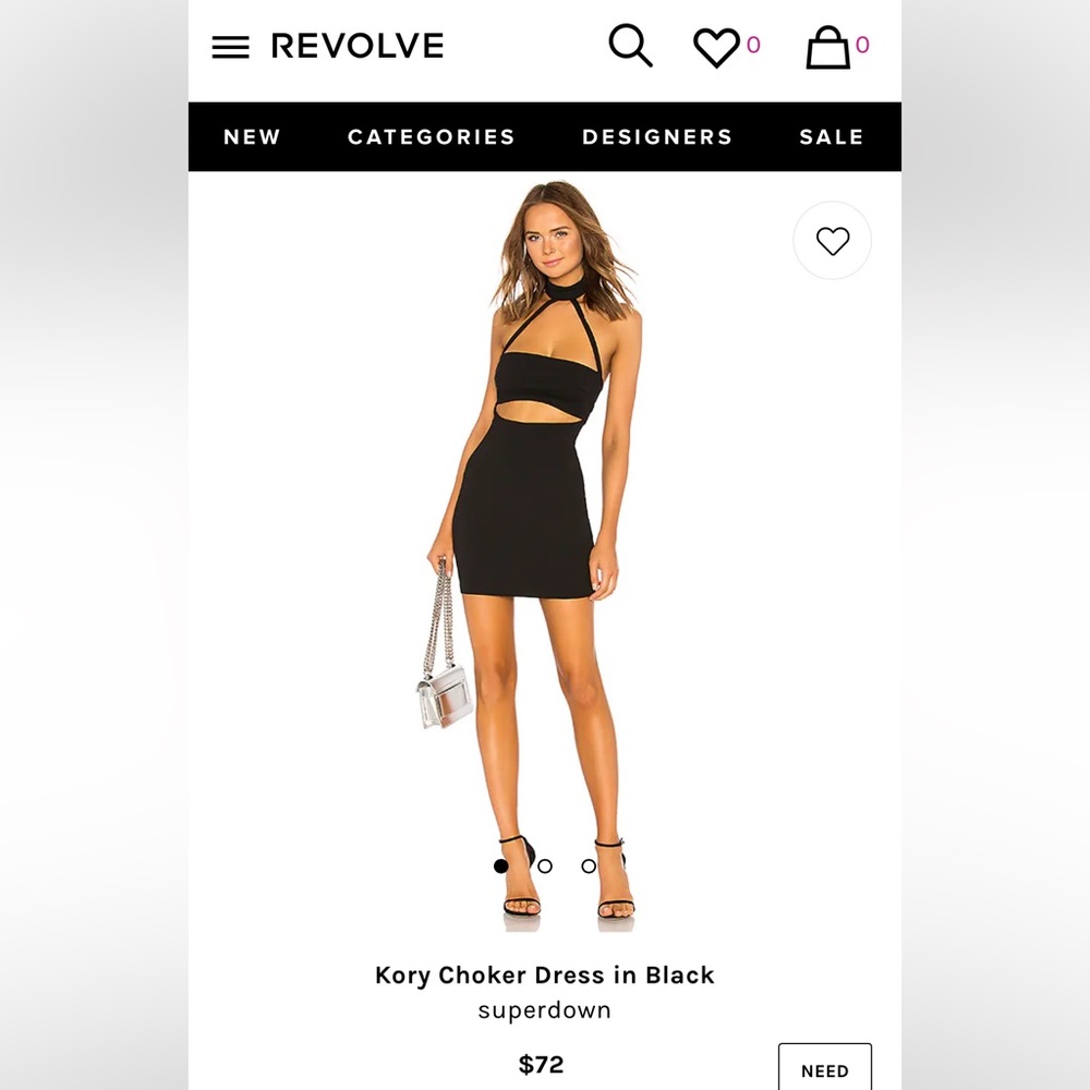 Superdown Kory Choker Dress in Black - M